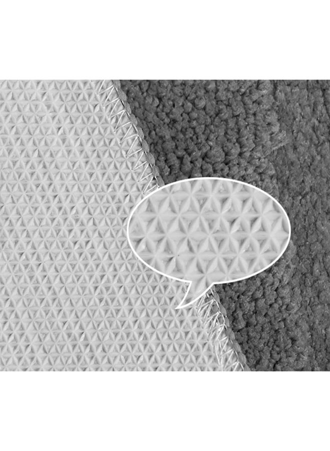 MIFXIN Bathroom Rug Set 3 Piece AntiSlip Shaggy Soft Floor Mats Rectangular Area Rug UShaped Toilet Mat Toilet Lid Cover Grey - Image 3