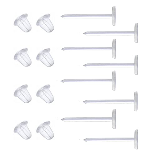 Chunney Clear Earrings for Work,300 Pairs Clear Stud Earrings and Earring Backs - Image 1