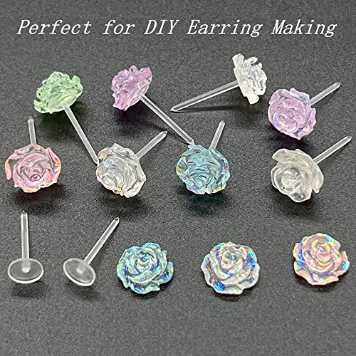 Chunney Clear Earrings for Work,300 Pairs Clear Stud Earrings and Earring Backs - Image 4