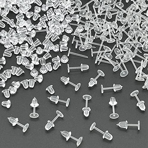 Chunney Clear Earrings for Work,300 Pairs Clear Stud Earrings and Earring Backs - Image 3