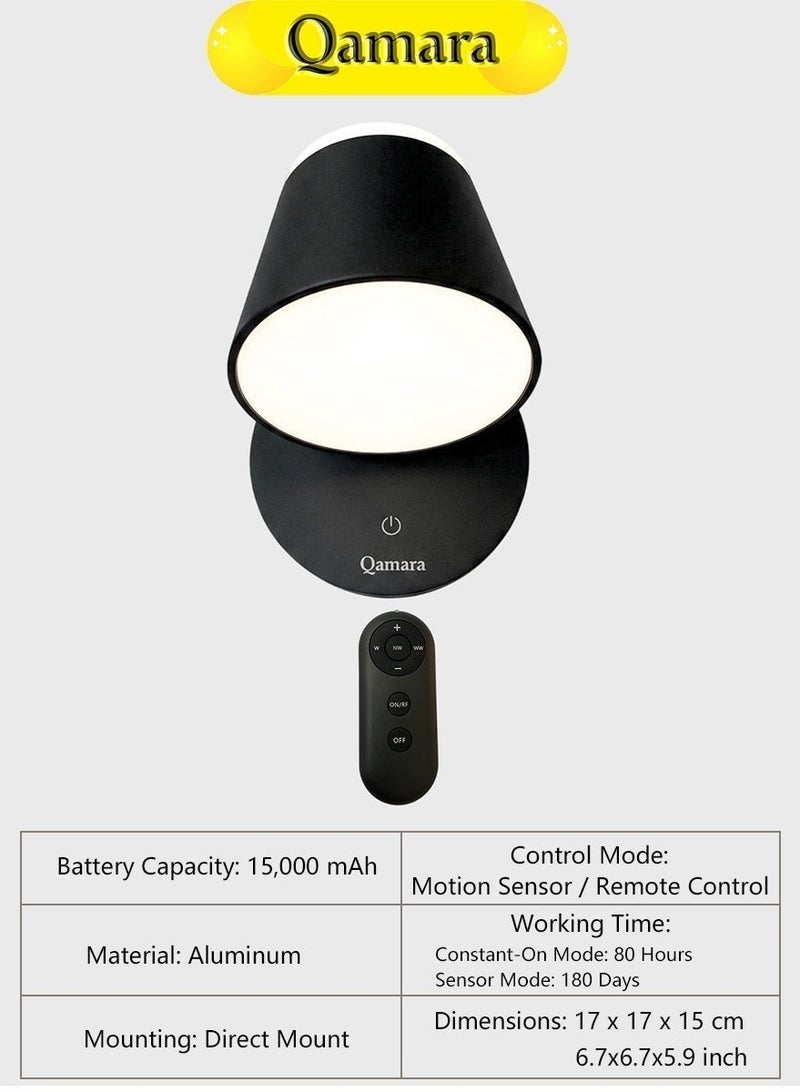 QAMARA 15000mAh Rechargeable LED Wall Light - Smart Motion Sensor Lamp - Wireless Dimmable Spotlight - Image 3