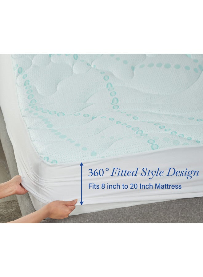California Design Den California Design Den Mattress Pads Queen Size, 3-Zone Cooling Soft Non-Slip Quilted Mattress Pad Queen Size, Deep Pocket Fits 8-20 Inch Mattress - Image 4