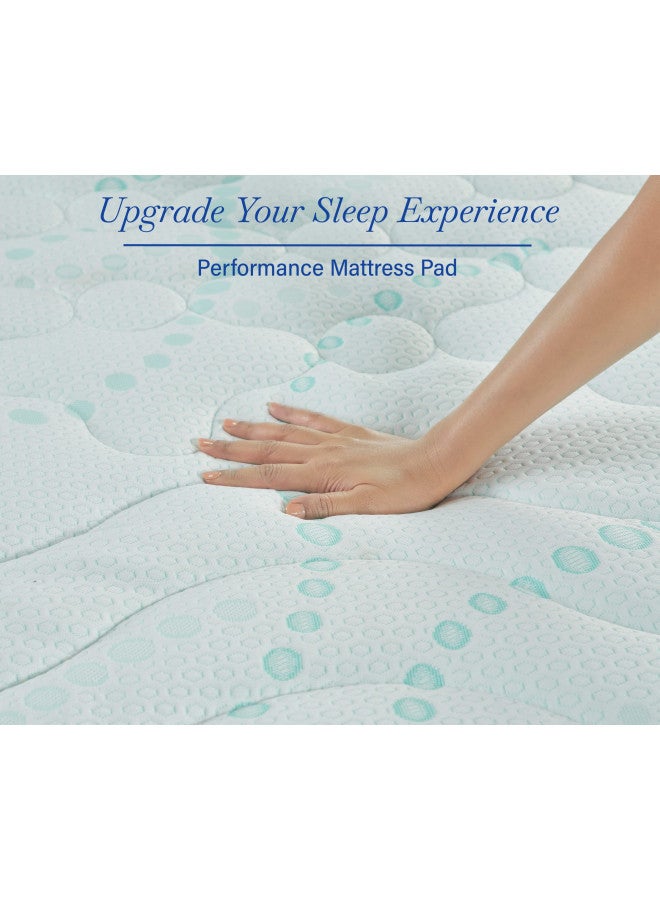 California Design Den California Design Den Mattress Pads Queen Size, 3-Zone Cooling Soft Non-Slip Quilted Mattress Pad Queen Size, Deep Pocket Fits 8-20 Inch Mattress - Image 2
