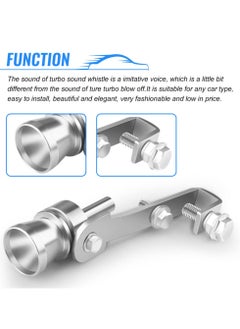 SYOSI Universal Aluminum Turbo Sound Whistle Exhaust Muffler Pipe BOV Blow-off Valve Simulator (2PCS, XL-Silver)  - Image 2