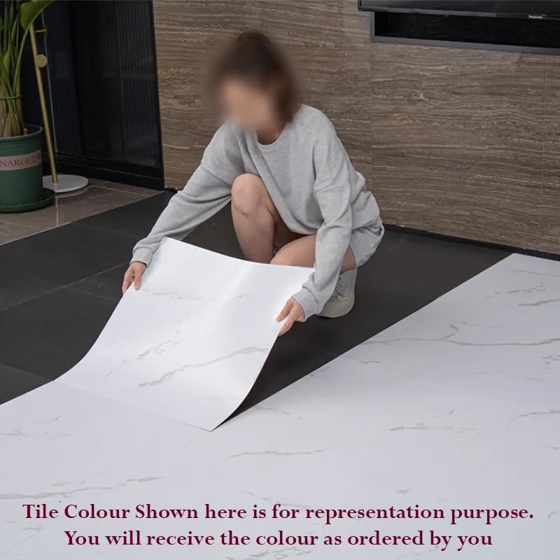 STORE 2508 Store2508 Vinyl PVC Flooring Tiles Textured Marble Pattern Self Adhesive Peel & Stick Vinyl Flooring, 8 Tiles, 18 Square feet (Grey Marble) - Image 5