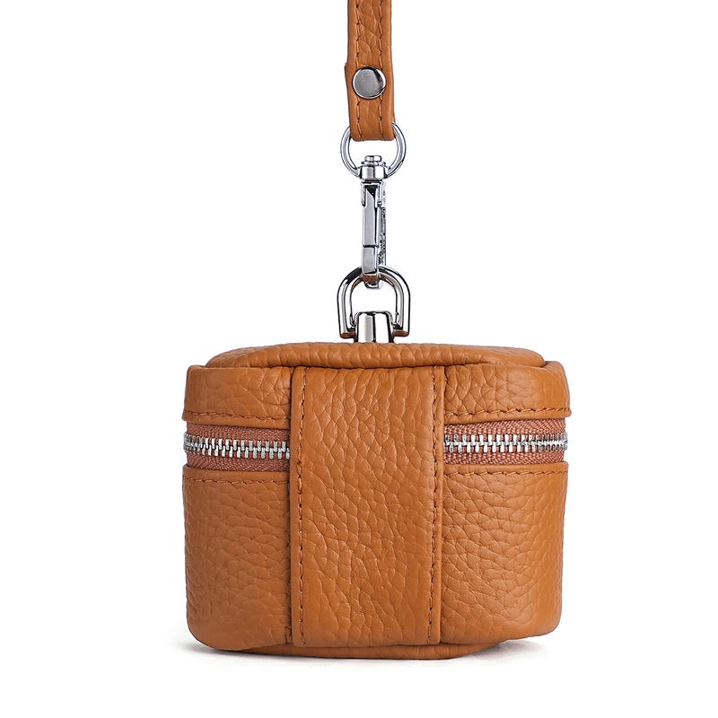'S New Halterneck Coin Purse Chest Zipper Earphones Lipstick Makeup Storage Bag Genuine Leather Small Box Shoulder Bag - Image 3