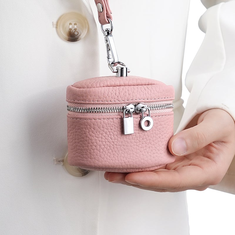 'S New Halterneck Coin Purse Chest Zipper Earphones Lipstick Makeup Storage Bag Genuine Leather Small Box Shoulder Bag - Image 2