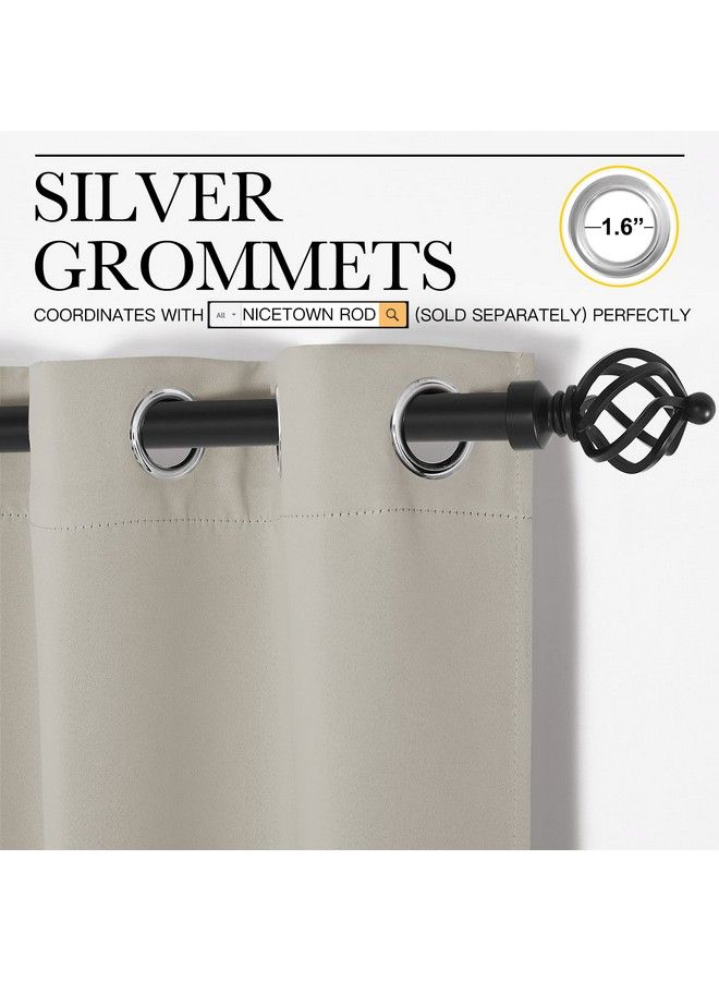 NICETOWN ستائر تعتيم طبيعية للغرفة (زوج 1 42 × 63 بوصة) ستائر حرارية معزولة لتعتيم الغرف للنوافذ - Image 4