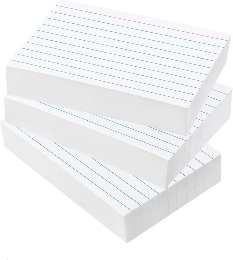 Goefun 300 PCS Index Cards 3x5 Ruled - White Lined Note Cards 3 x 5 Flashcards for Studying, Note Taking and To Do List - Image 1