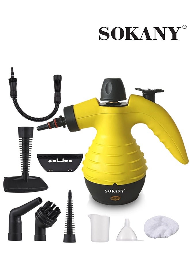 sokany Handheld Steam Cleaner,2000W Pressurized Handheld Steam Cleaner with 9 PCS Accessories & Safety Lock,Multi-Purpose & Powerful Home Use Steamer for Cleaning,Stain Removal, Curtains, Car Seats, Floor, Carpet, Window Cleaning,SK-13061 - Image 1