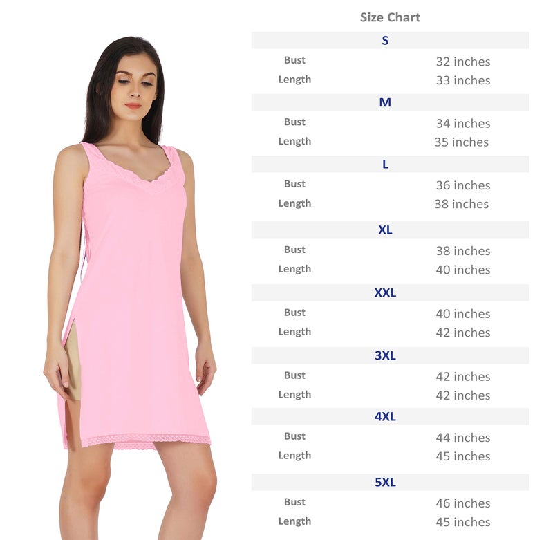 BLAZON Women's Premium Cotton Fairy Full Slip (Pink, X-Large/95cm) - Image 2