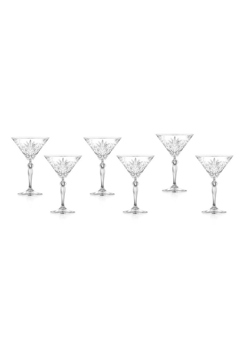Generic Calice Melodia Martini Glass 6-Piece Set 210ml, Crystal 