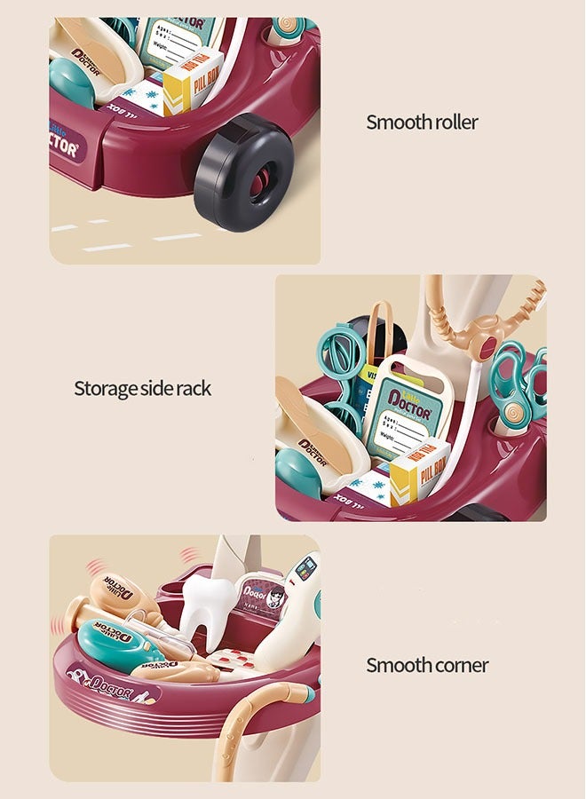 GROIC 29PCS Doctor Kit Toy for Kids, Pretend Play Educational Doctor Toys, Pretend Medical Station Set with Lights, Eye Chart, Thermometer, Stethoscope, Pulse Machine，Great Gift for Toddlers - Image 3