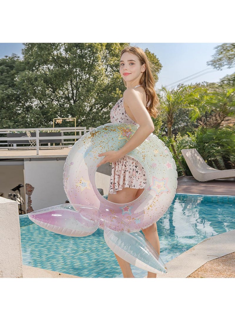 Y&D Giant Mermaid Tail Pool Float PVC Inflatable Floats Mermaid Swimming Ring for Women Light Pink 70CM - Image 2