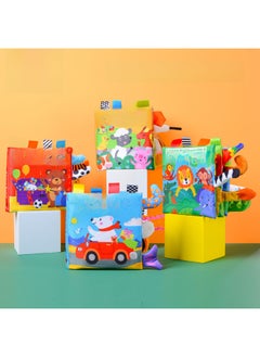 Generic LakaRose Baby Cloth Book Ringing Paper Early Education Cloth Book Cartoon Animal Tail Cloth Book Enlightenment Early Education Interactive Toy-Color:L026b Farm【russian】  - Image 2