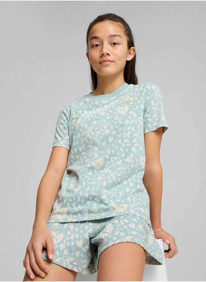 PUMA - Youth Flaming Love Aop T-Shirt - Image 1