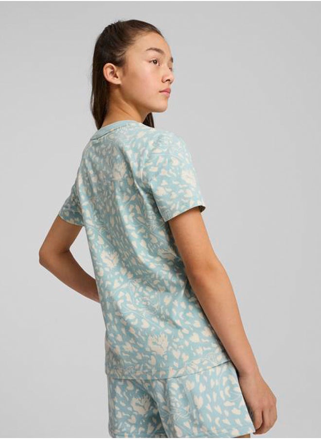 PUMA - Youth Flaming Love Aop T-Shirt - Image 1