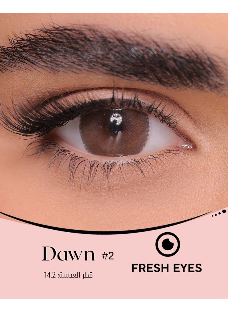 فريش آيز عدسات عيون لاصقة ملونة يومية  للفتيات والسيدات ألوان طبيعية وهادئة توسع العين قطر 14.2 داون - Image 1