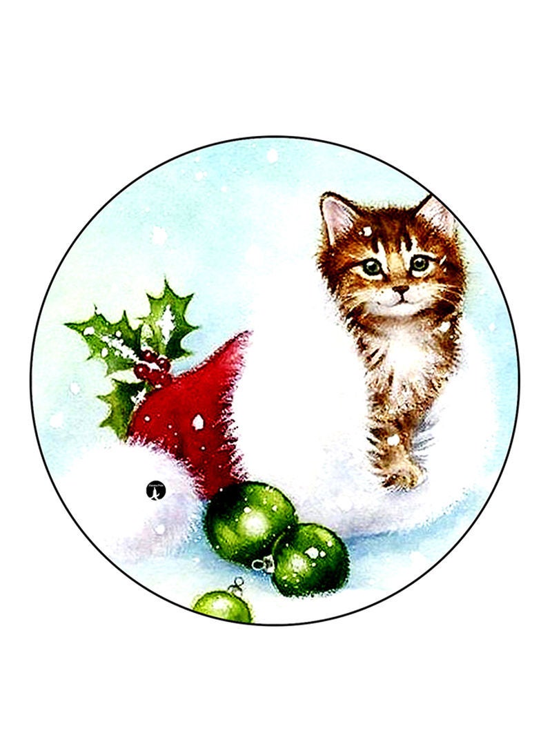 RKN Cat Printed Large Round Pin Badge Multicolour - Image 2