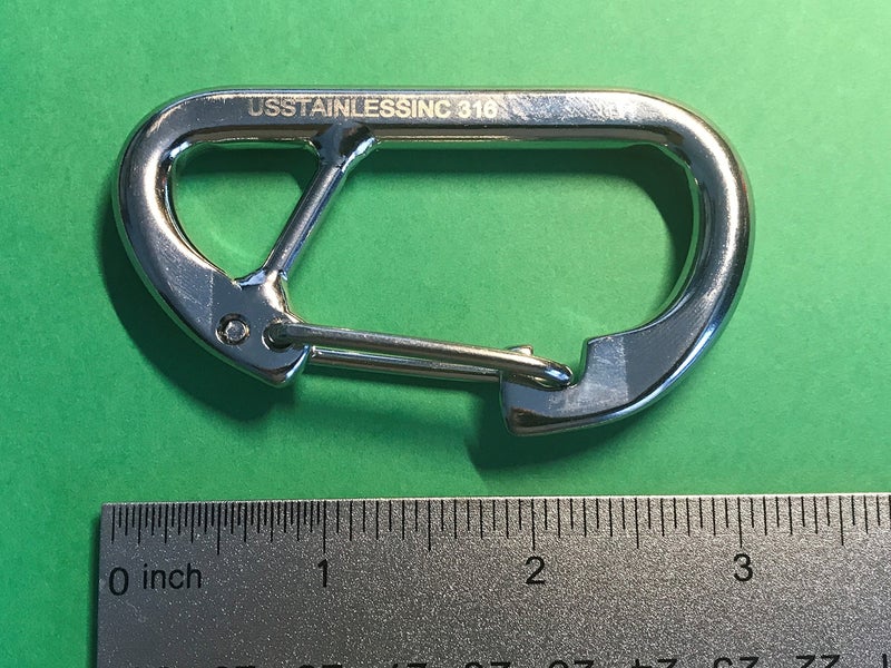 US STAINLESS Stainless Steel 316 Spring Hook Carabiner 5/16" (8mm) Marine Grade Safety Clip Forged - Image 2