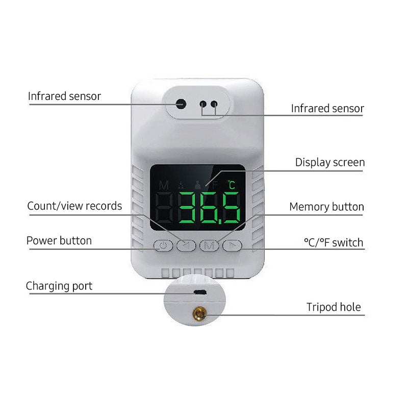 Non-contact Infrared Thermometer High-precision Automatic Induction Thermometer Support ℃/℉ Switch 6 Languages Voice Broadcast - Image 2
