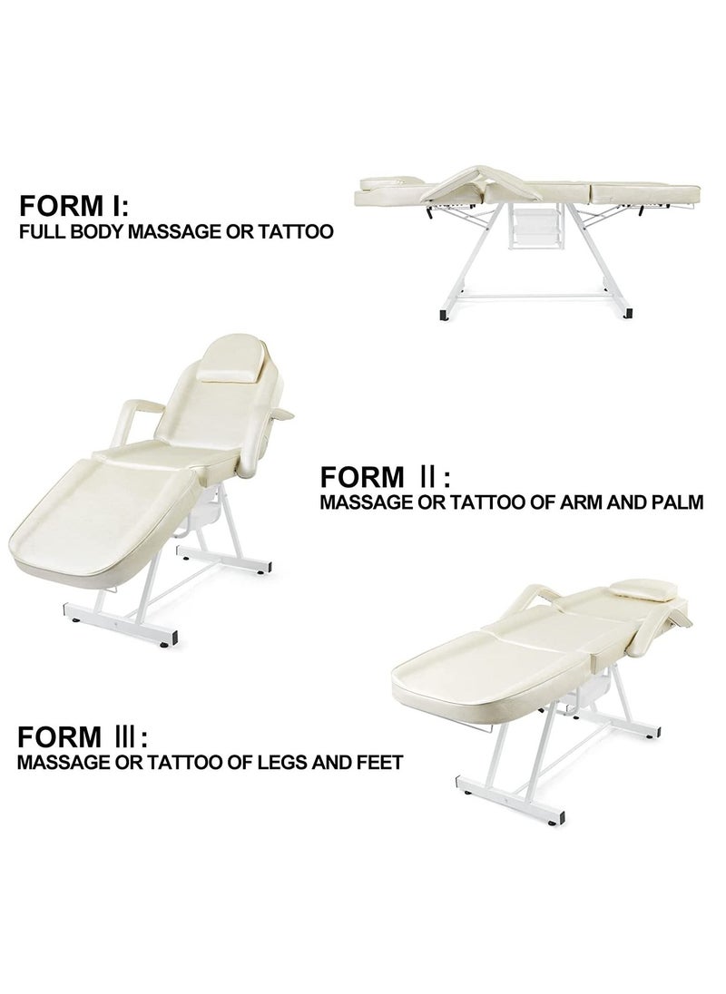 Glanfen Tattoo Chair, Adjustable Angle Massage Bed for Eyelash Bed Extensions Facial Massage Tables Salon Chairs with Trays  - Image 2