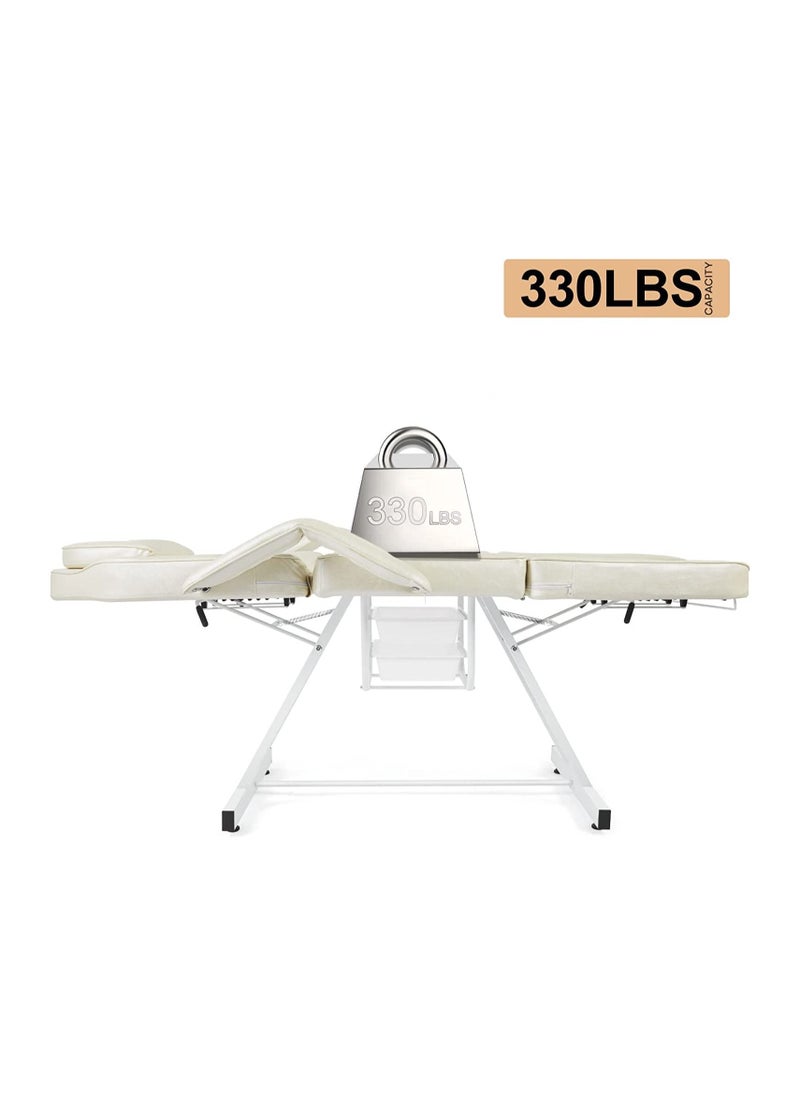 Glanfen Tattoo Chair, Adjustable Angle Massage Bed for Eyelash Bed Extensions Facial Massage Tables Salon Chairs with Trays  - Image 4