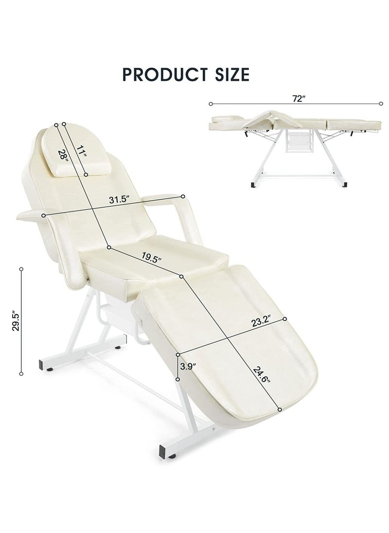 Glanfen Tattoo Chair, Adjustable Angle Massage Bed for Eyelash Bed Extensions Facial Massage Tables Salon Chairs with Trays  - Image 5