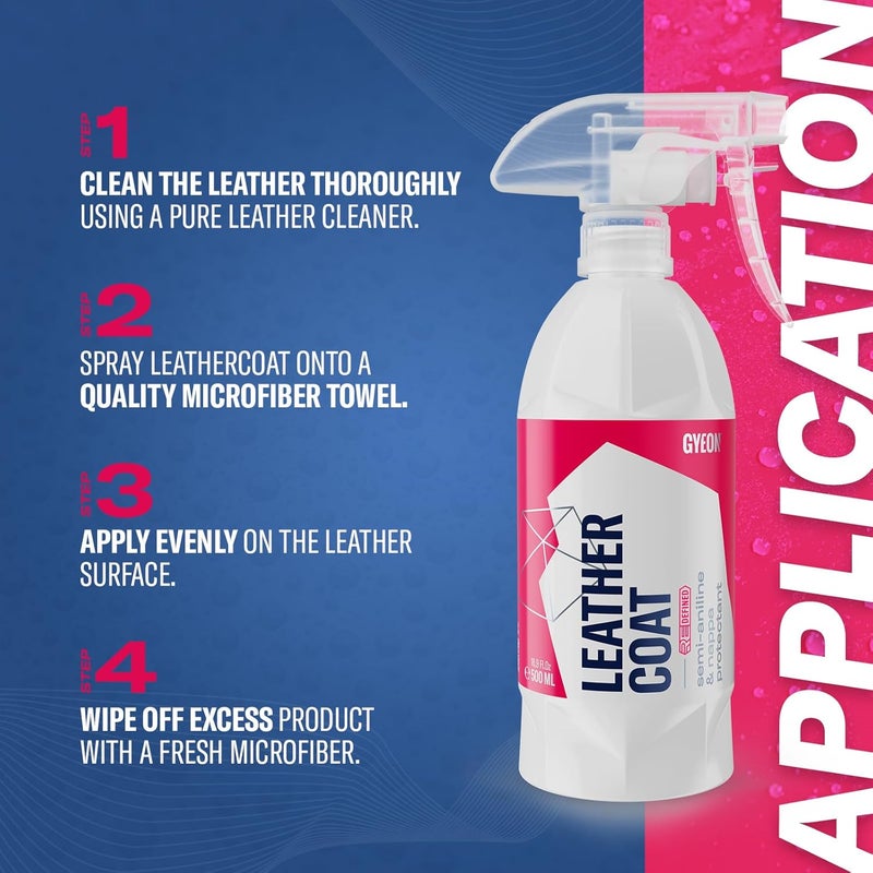 GYEON Q² LeatherCoat - Water-Based Leather Protection Spray, 120ml - Image 4