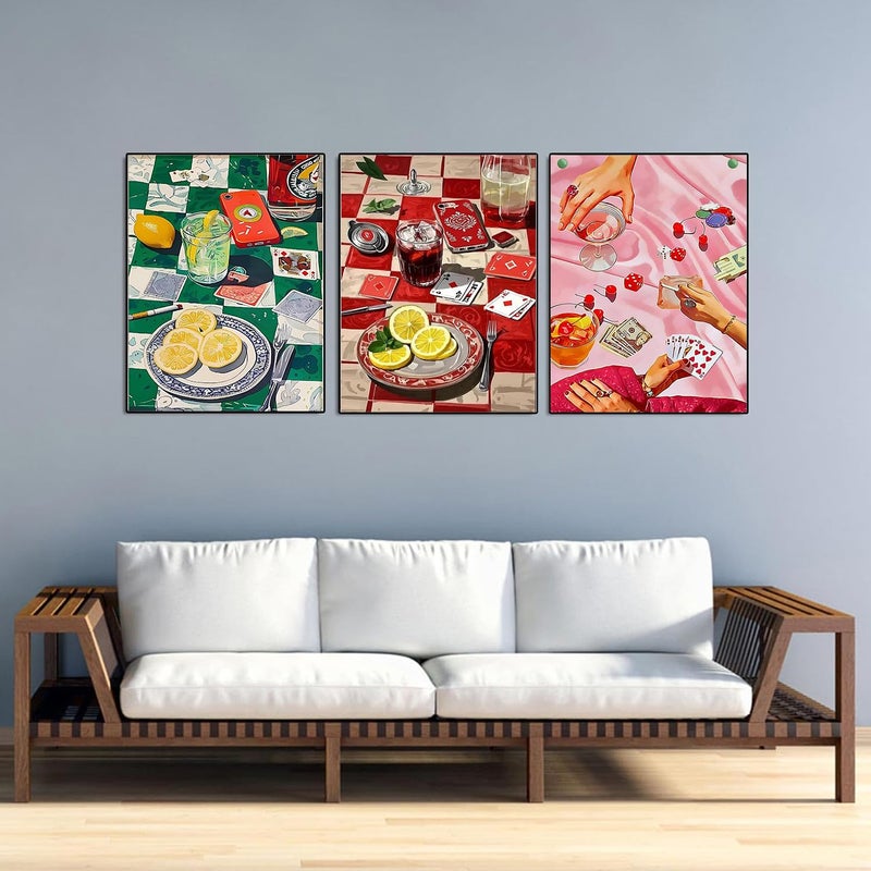 KICHANG 6 Pack Vintage Poker Diamond Art Kits for Adults Beginner,DIY Modern Diamond Painting 5D Round Full Drill Diamond Dots Gem Art Crafts with Tools,Funny Crafts for Home Wall Decor&Gift-12x16in - Image 5