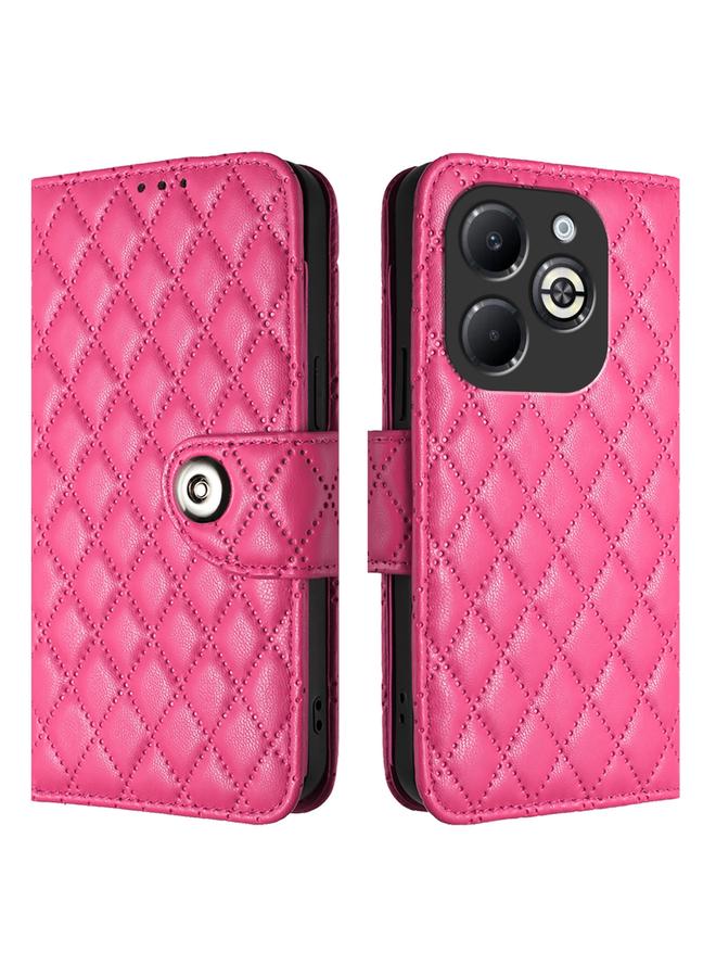 S-TOP Case For Infinix Smart 8 Plus / Smart 8 Pro Rhombic Texture Flip Leather Phone Case with Lanyard - Image 2