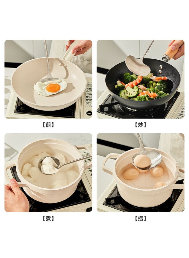 Treejack 316l Stainless Steel Spatula And Ladle Kitchen Utensils With Walnut Wood Long Handle, Heat-resistant Iron Pan Stainless Steel Cooking Spatula And Soup Ladle