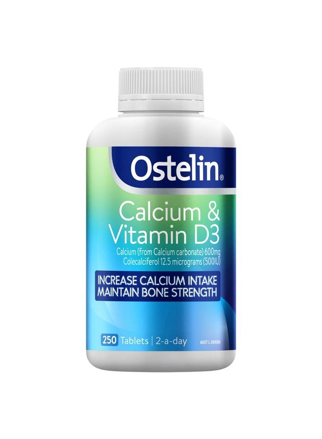 Ostelin Calcium and Vitamin D3 - Supports Bone Strength - Maintains Muscle Strength and Healthy Immune System, 250 Tablets - Image 1
