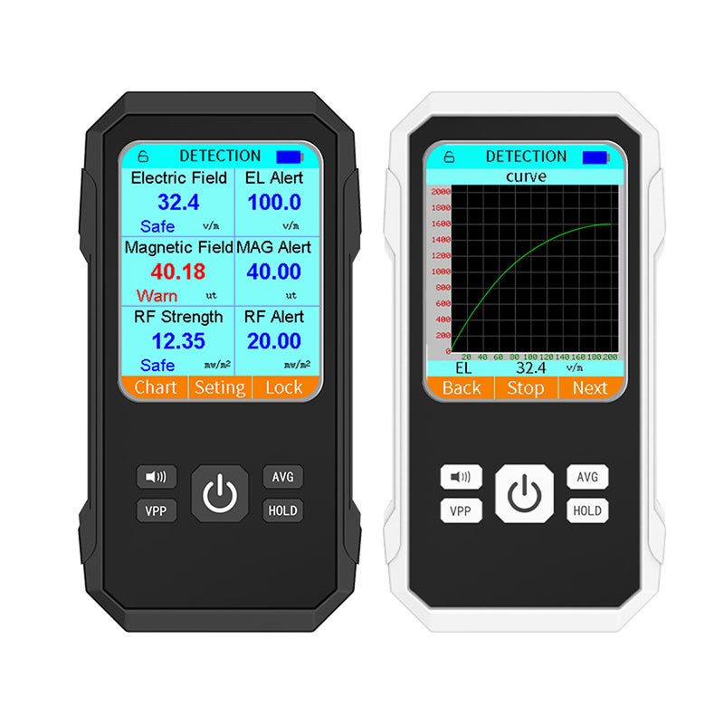 Handheld Electromagnetic Radiation Tester: Black Large Color Display - Multi-parameter Detection Magnetic Field Detector for Home, Office and Daily Radiation Monitoring - Image 5
