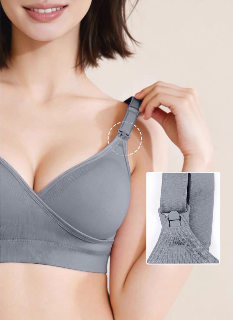 Celary Lightly Padded Maternity Feeding Bra for Women - Ultra Lightweight Cotton Nursing Bra - Image 4