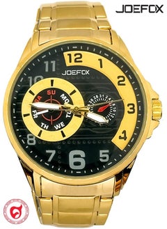 JoeFox Luxury Fashion Stainless Steel Watch Date Waterproof Wristwatch Luxury Stainless Steel Band Waterproof Watch for Men Gold  - Image 1