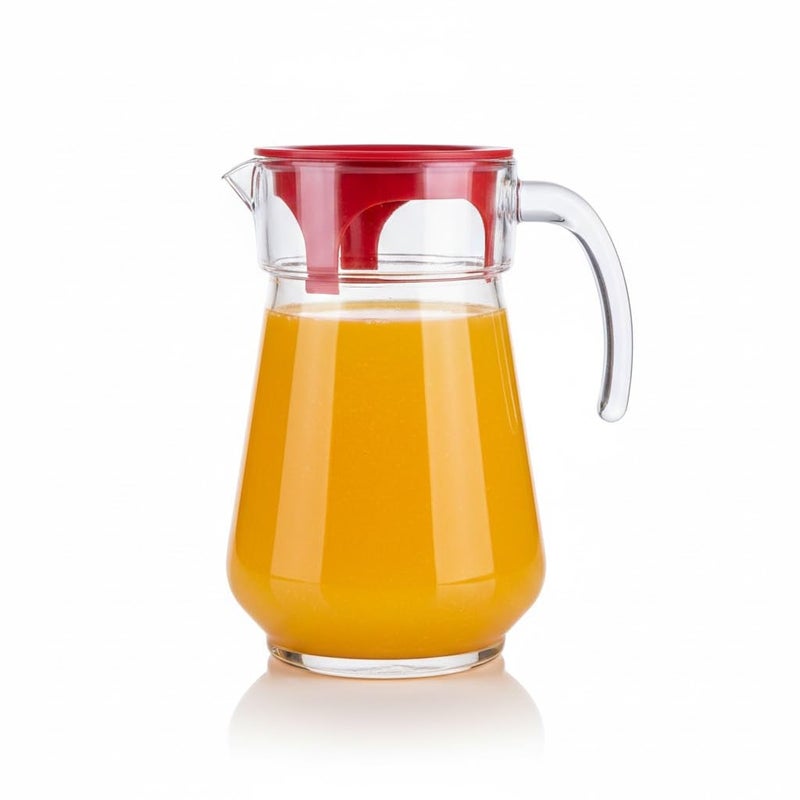 Large Capacity Glass Pitcher with Elegant Design for Water, Juice, Iced Tea & Cocktails | Heat-Resistant Clear Glass Jug with Handle & Spout | Perfect for Home, Parties, Fridge Storage & Daily Serving - Image 1