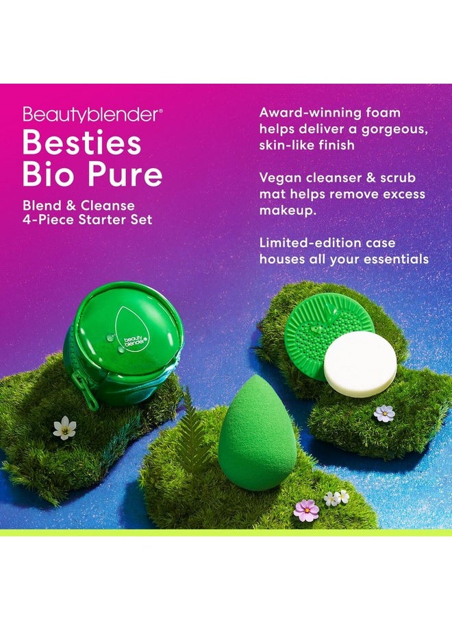 beautyblender Beautyblender® | Besties Bio Pure Blend & Cleanse 4-Piece Starter Set, Bio Pure Makeup Sponge + Solid Unscented Cleanser .558 oz + Silicone Scrub Mat + Travel Case, Made in USA, Vegan, Sustainable  - Image 3