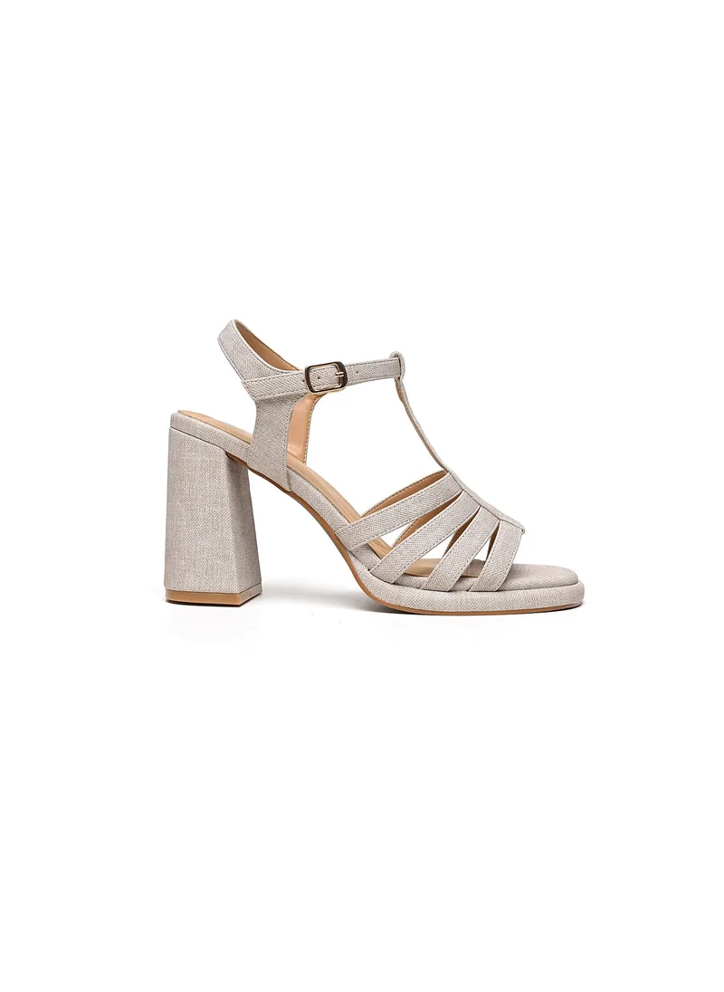 Cuple strappy block heel sandal with adjustable ankle strap