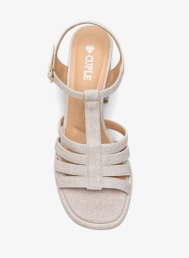 Cuple  Light Beige Comfort Block Heel for Women | Best Price UAE