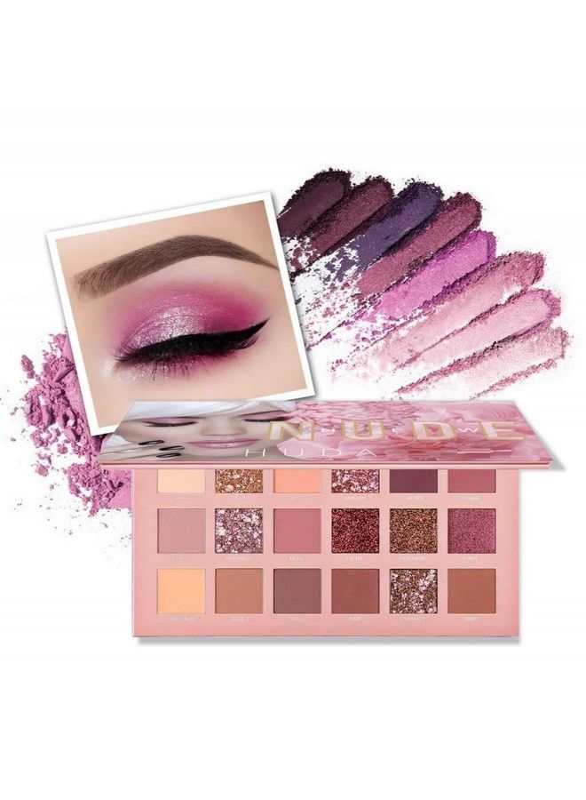 HUDACRUSH مجموعة ظلال العيون Beauty New Nude Edition مع مرآة 18 لونًا من اللمعان واللمعان لمكياج العيون - Image 3