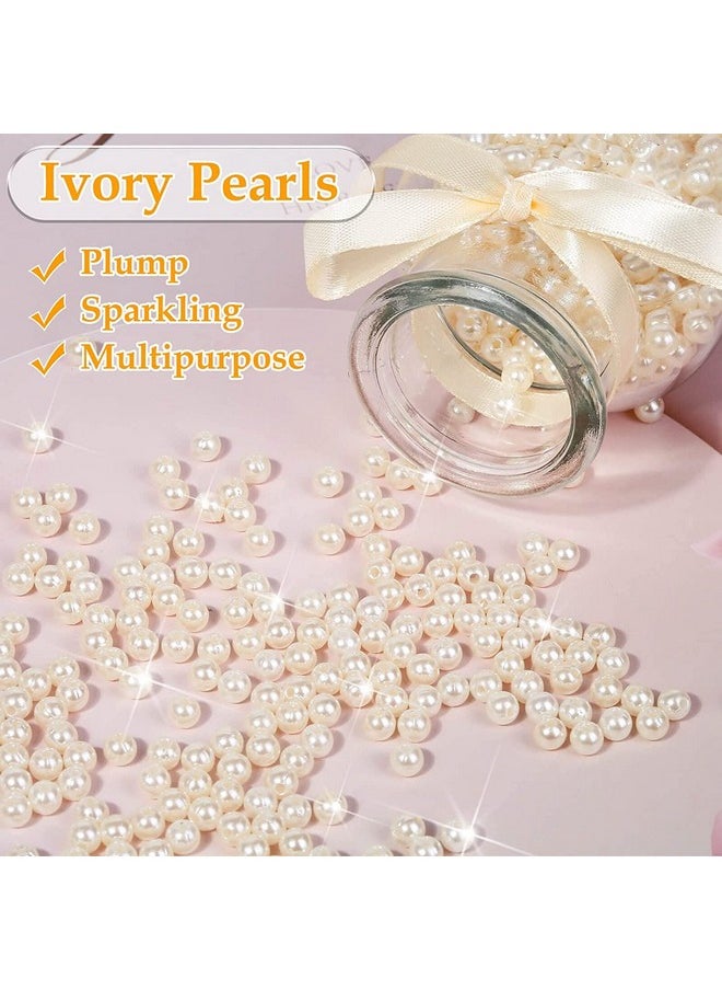 Dreamlover 1000Pcs Ivory Pearl Beads Sets Round Shape 6Mm Pearl Bead For Jewellery Making Craft Bangles Necklace Moti For Crafting Bracelet Earring Loose Pearls With Holes Sewing Crafts Fake Pearl  - Image 4