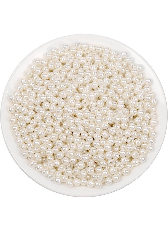 Dreamlover 1000Pcs Ivory Pearl Beads Sets Round Shape 6Mm Pearl Bead For Jewellery Making Craft Bangles Necklace Moti For Crafting Bracelet Earring Loose Pearls With Holes Sewing Crafts Fake Pearl  - Image 1