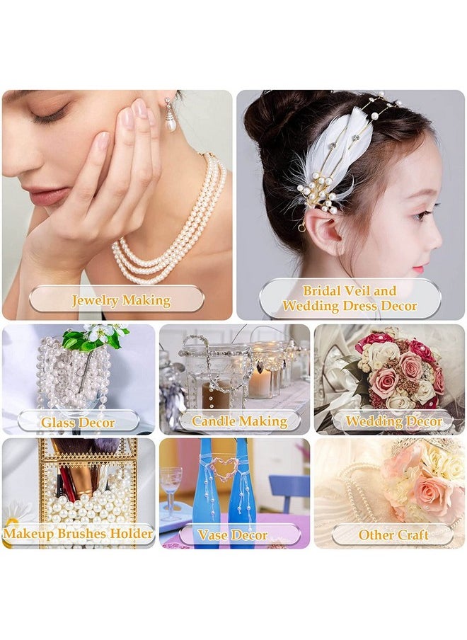 Dreamlover 1000Pcs Ivory Pearl Beads Sets Round Shape 6Mm Pearl Bead For Jewellery Making Craft Bangles Necklace Moti For Crafting Bracelet Earring Loose Pearls With Holes Sewing Crafts Fake Pearl  - Image 5