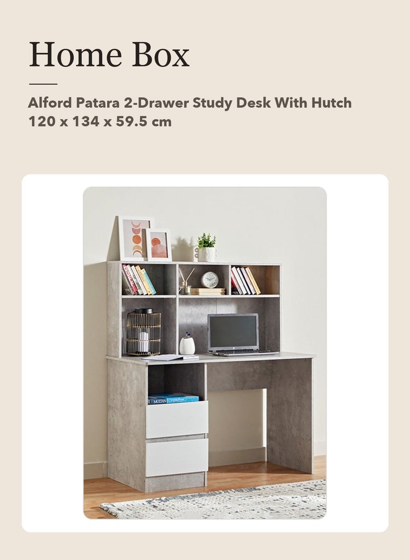 HOLLUDLE 2 Pcs Study Desk Set - Holludle Ergonomic Mesh Office Chair + Home Box Alford Patara Study Desk with Hutch - Image 3