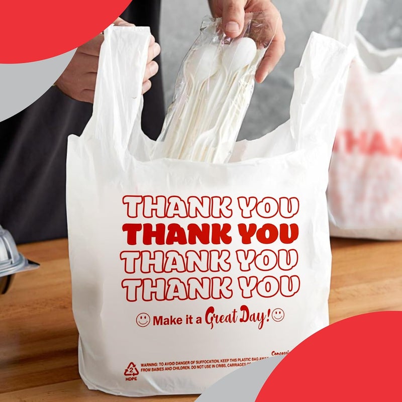 Concession Essentials Thank You Bags Pack of 300ct White - Image 4