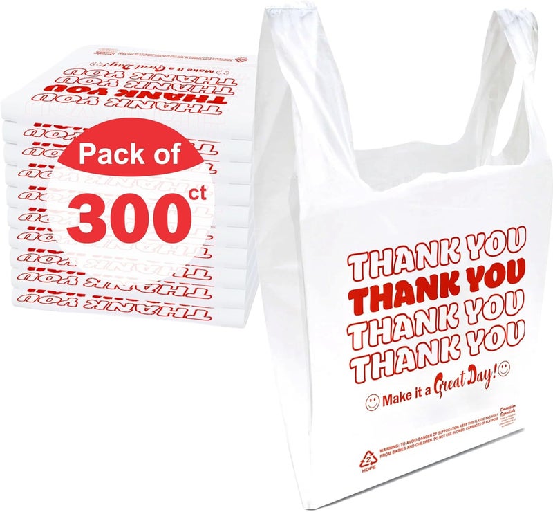 Concession Essentials Thank You Bags Pack of 300ct White - Image 1