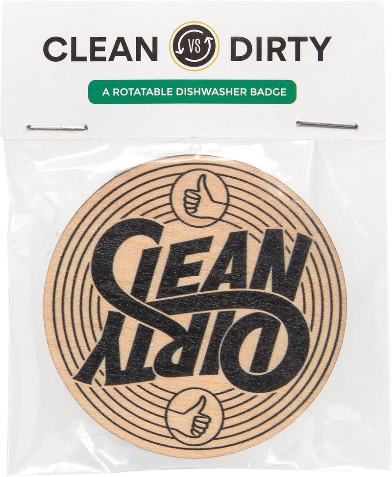 Stellar Factory Clean VS. Dirty - A Reversible, Wood Dishwasher Magnet - Image 5