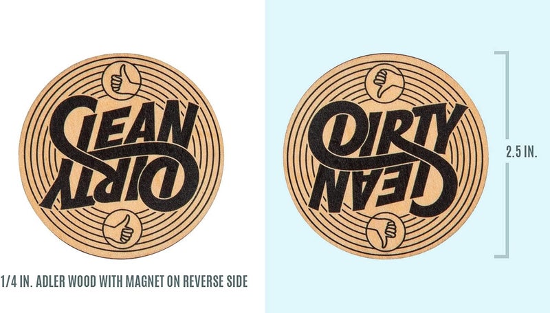 Stellar Factory Clean VS. Dirty - A Reversible, Wood Dishwasher Magnet - Image 4