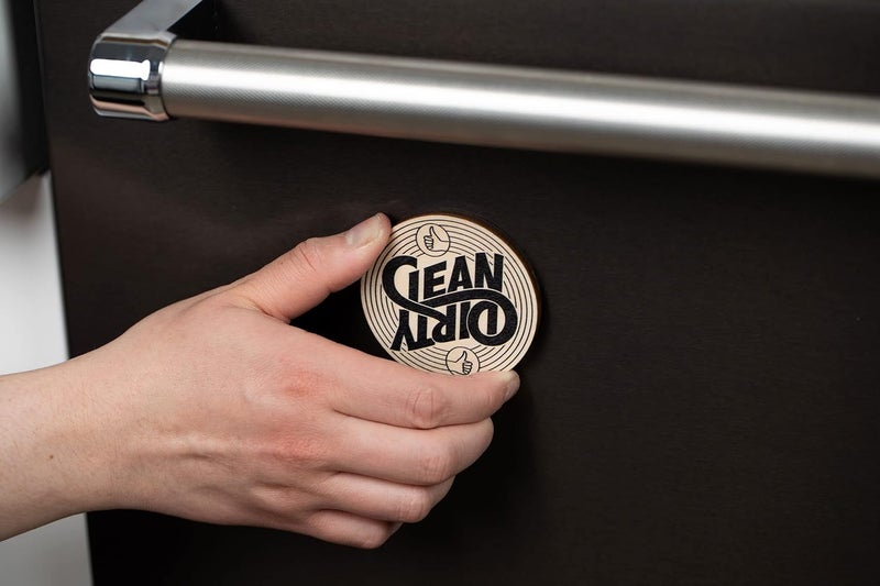 Stellar Factory Clean VS. Dirty - A Reversible, Wood Dishwasher Magnet - Image 3